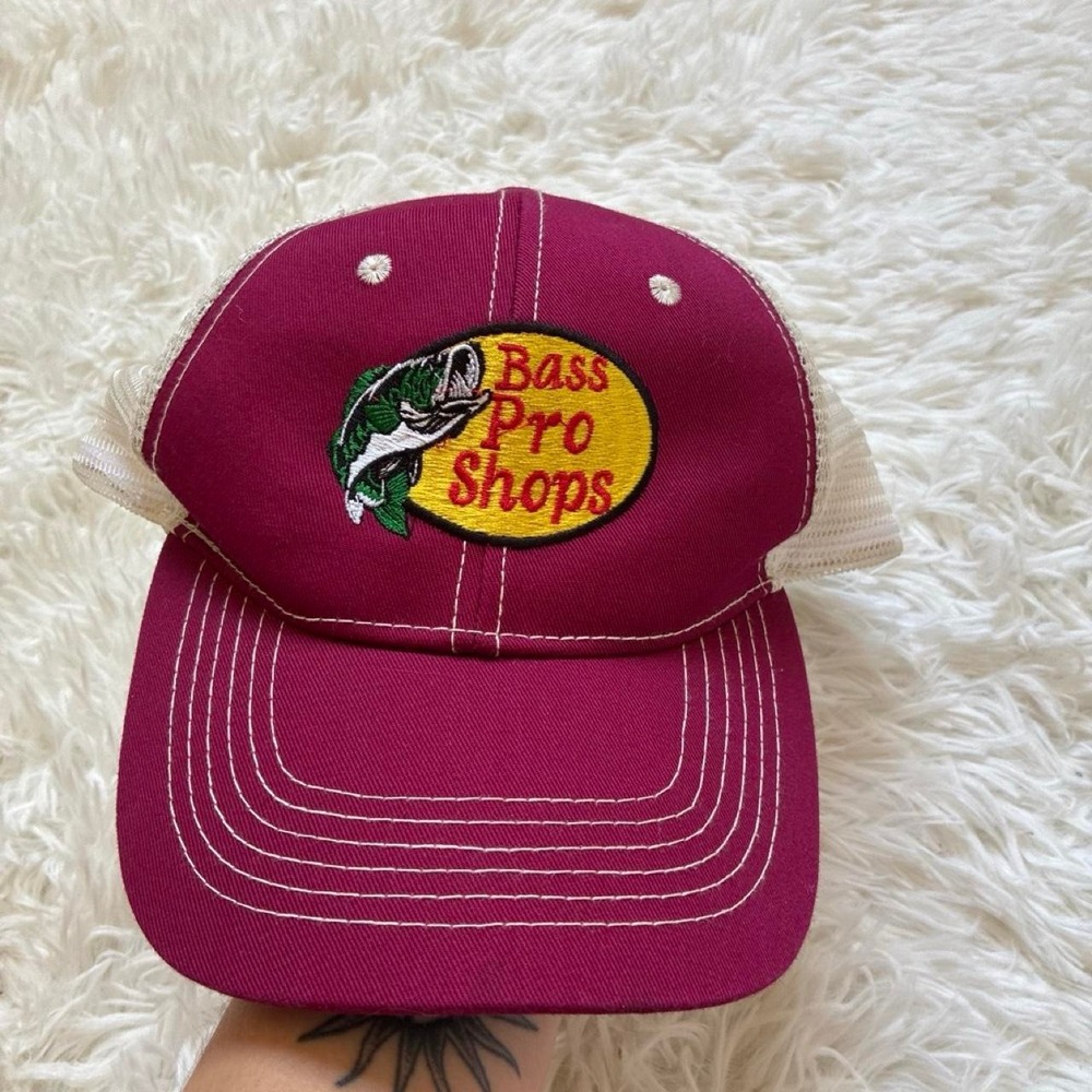 Bass Pro Shops trucker cap with embroidered Mexican Flag logo
